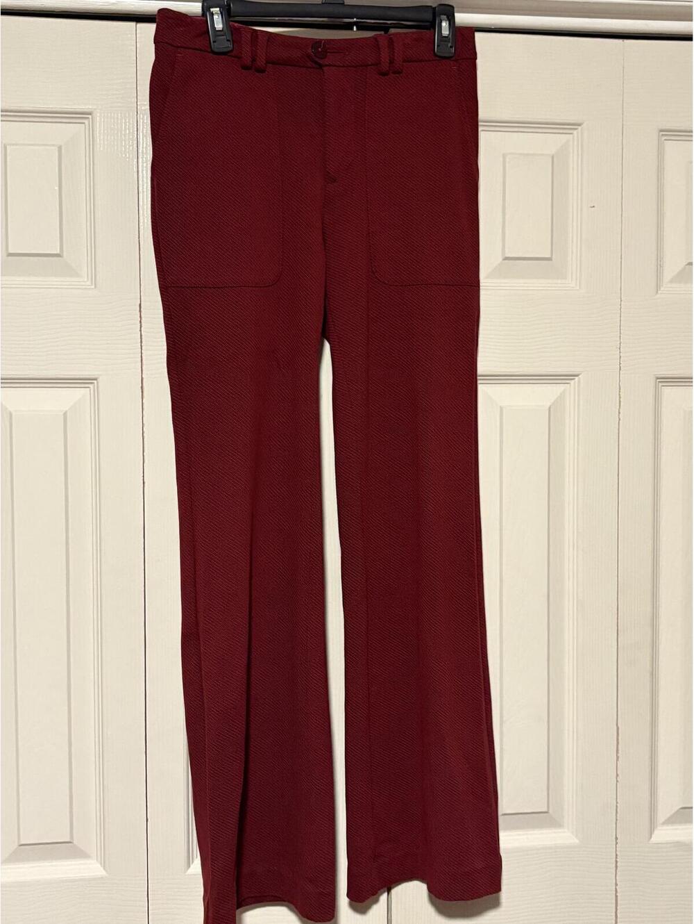 Anthropologie Essential Twill Trouser Wide Leg Pants Retro Chic Workwear - Picture 3 of 8